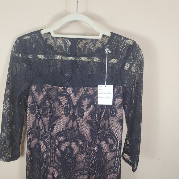 Adrianna Papell Black Lace Sheath Dress Women's Size 6 - Picture 3 of 12